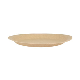 Assiettes en carton de couleur kraft, simples et naturelles